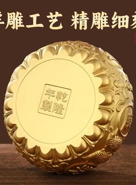 聚宝盆摆件琉璃紫火纯黄家用厅存钱罐铜客J02037铺开业礼品八方店