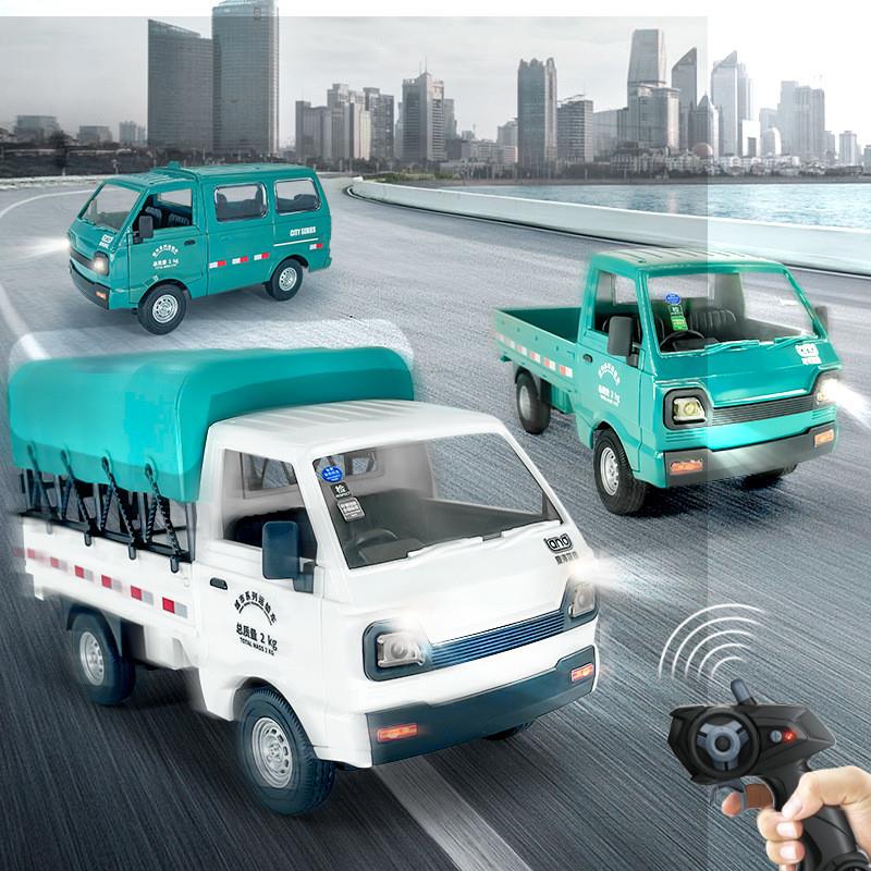 新品声光遥控汽车微卡漂移车面包货车柳州车载货双开门儿童玩具车 - 图1
