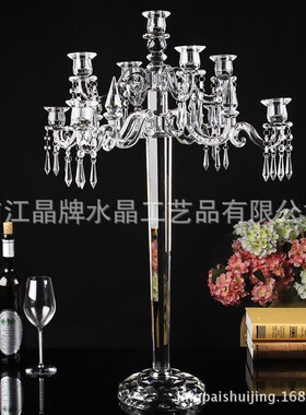 欧式复古婚庆用品蜡烛台创意水晶金箔烛台婚房布置装饰结婚摆件