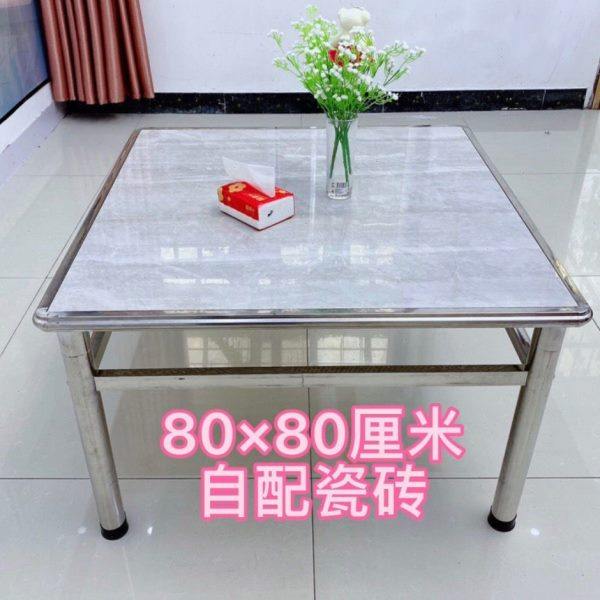 不锈钢瓷砖桌正方形瓷砖饭桌家用餐桌耐用学习吃饭坚固桌不带瓷砖,淘宝优惠券,粉丝福利购,淘宝优惠卷