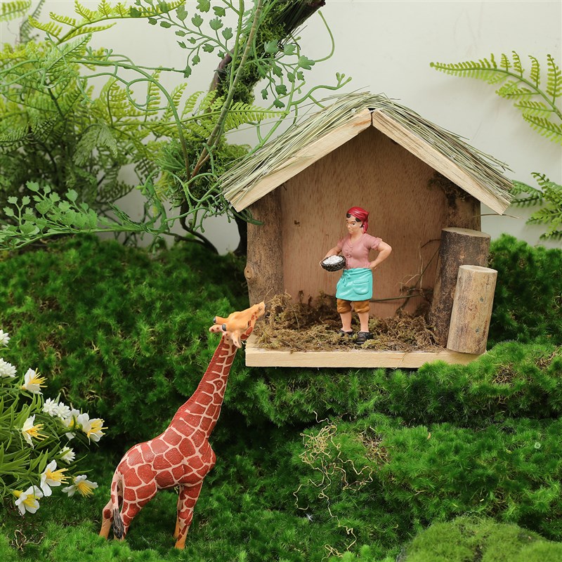 微景观农舍摆件幼儿园户外造景屋E子创意实木小房子庭院布景道具 - 图3