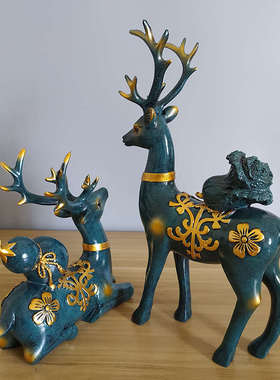 招财鹿酒柜电视柜装饰品办公室家居客厅工艺品创意欧W式现代小摆