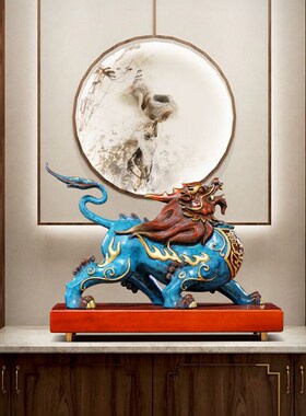 全铜貔貅摆件一对客厅玄关办公室招财聚财貔恘装饰品开业乔迁礼品