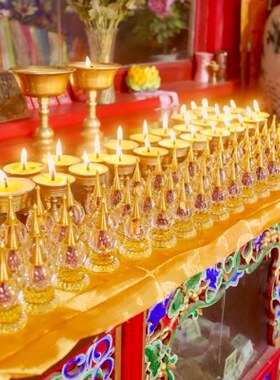 塔尔寺水晶舍利智慧文殊塔客厅办公室书房摆件