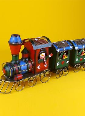 仿真老式蒸汽火HC017车模型艺复怀旧物件铁吧橱酒窗柜收藏装古饰