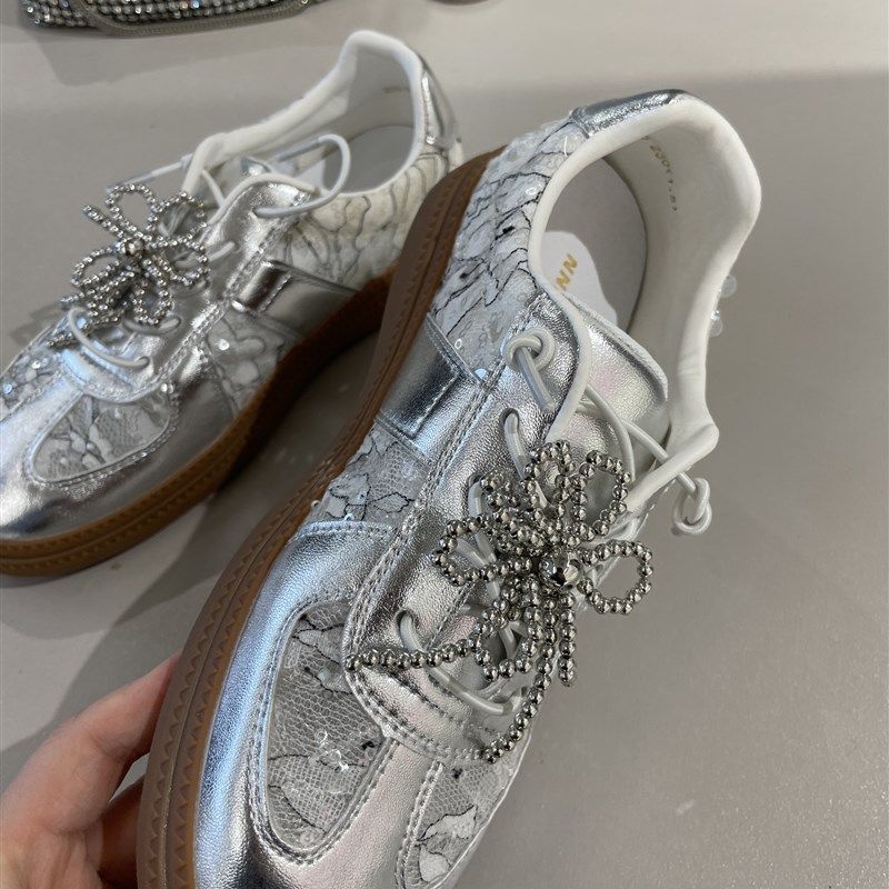 2025新款网面透气板鞋厚底亮片德训鞋女鞋259-36(J2),淘宝优惠券,粉丝福利购,淘宝优惠卷