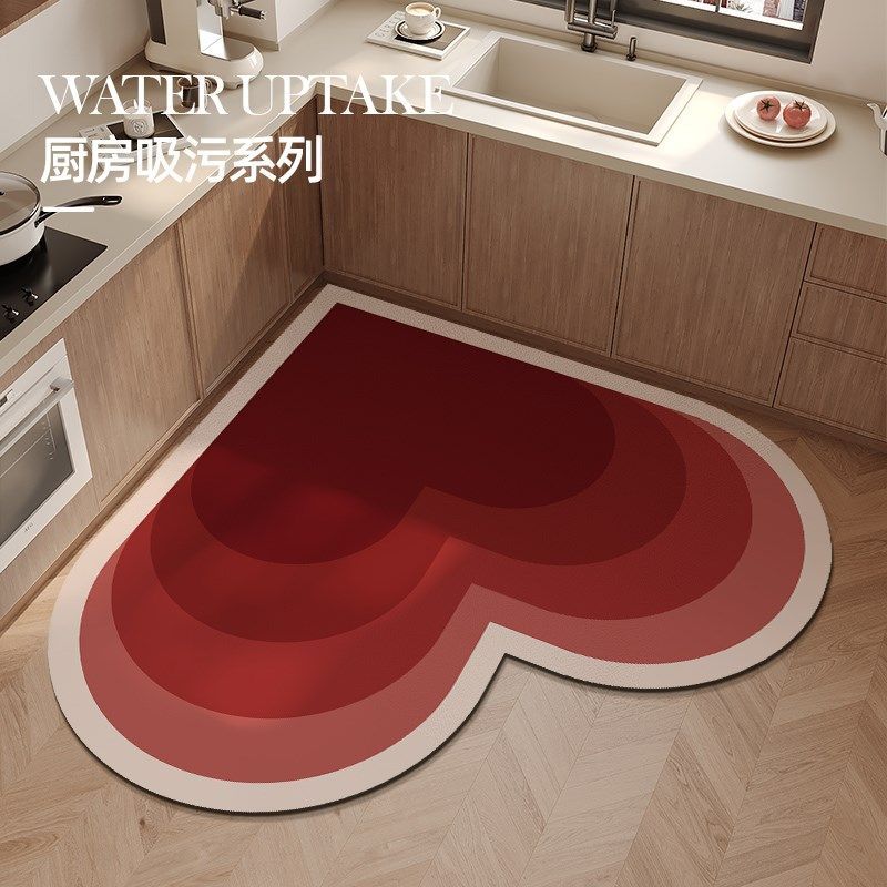 厨房地垫防滑防油防水吸水吸油脚垫耐脏心形垫专用家用进门垫地毯,淘宝优惠券,粉丝福利购,淘宝优惠卷