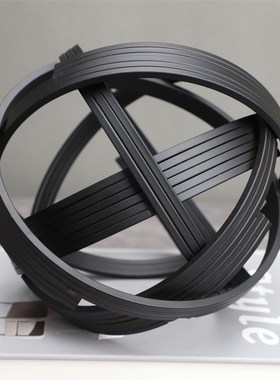 现代简约黑色金属线球样板房售楼部卧室书房客厅餐厅卧室桌面摆件