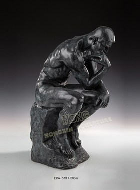 铜雕塑思想者EPA537欧式人物工艺品罗丹名著酒店书房家居桌面摆件