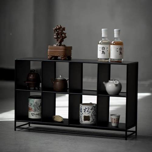 dat060铁艺棚架茶子具架桌上收纳置物茶小博古架多宝架阁展示架 - 图1