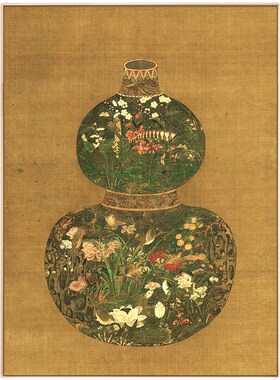 宝葫芦招财装饰画中古侘寂风中式高级感小众艺R术挂画餐厅禅意墙