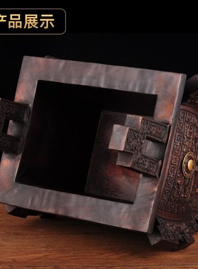 铜鼎摆件紫铜色鼎盛千秋诚信司母戊方鼎公司办公室装饰品商务礼品