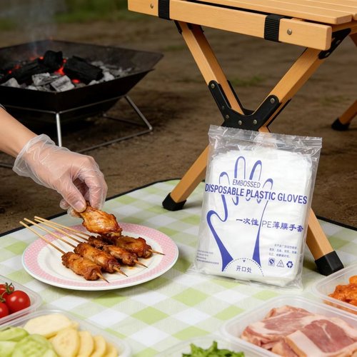 户外野炊烧烤野营一次性手套美发外卖摆摊钓鱼一次性手套干净卫生 - 图0