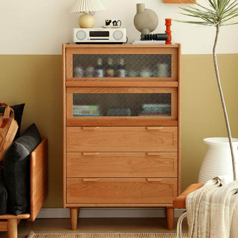 北欧实木餐边柜现代简约沙发侧边柜日式原木樱桃木客厅上翻门立柜,淘宝优惠券,粉丝福利购,淘宝优惠卷