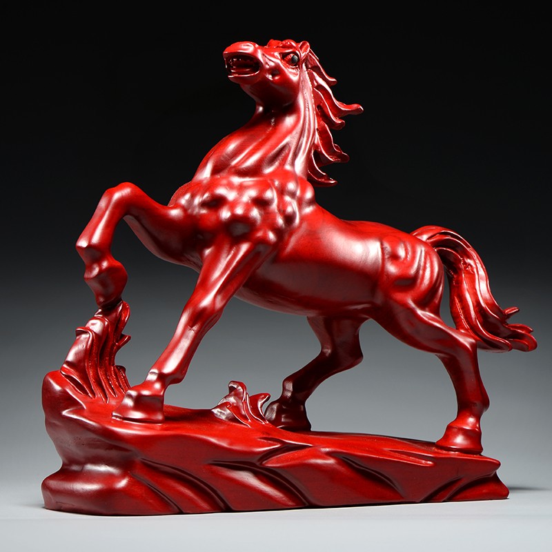 红木雕刻马摆件马到成功实木质马生肖家居办公桌面装饰工艺品送礼 - 图1