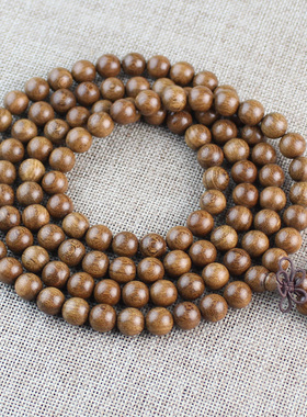 天然实木金丝檀木108颗念珠10mm佛珠手链文玩木质手串项链工艺品