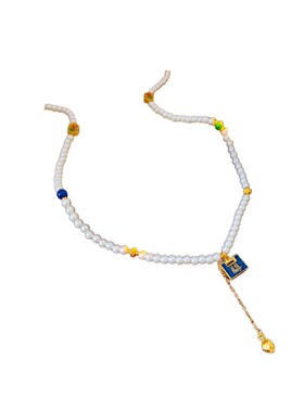 新中式真金电镀方形福锁项链复古气质新款锁骨链轻奢高级感项饰女