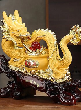 生肖龙摆件招财工艺品青龙助运龙饰品招财葫芦办公室摆设开业送礼
