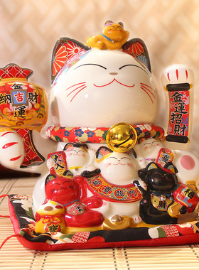 大号招财猫生意兴隆摆件开业自动摇手发财猫礼品前台家居客厅装饰