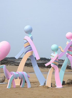网红抽象人物拍照模型摆件商场售楼处商业街户外玻璃钢打卡大雕塑