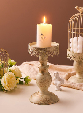 欧式复古烛台底座摆件轻奢高级感家用法式浪漫烛S光晚餐氛围感装