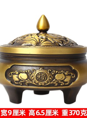 三足铜香炉 铜笔筒 150福铜缸家用室内摆件摆设金属工艺品