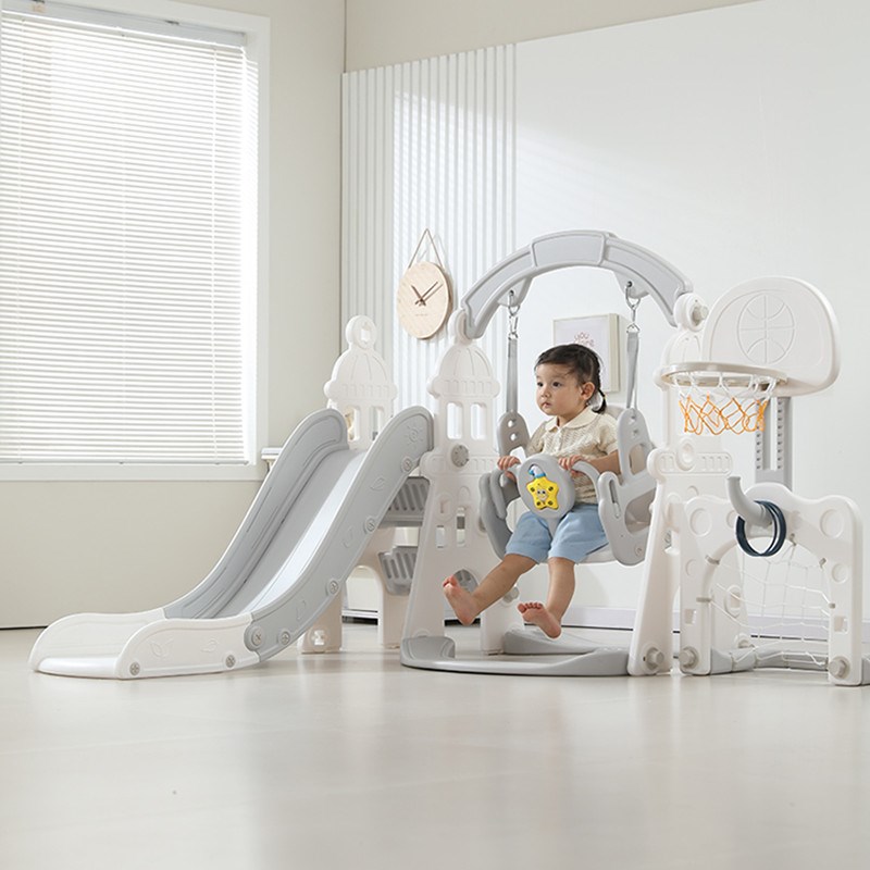 滑滑梯儿童室内家庭用秋千海洋球泳池二合一宝宝多功能小型玩具 - 图2
