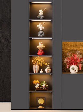 新中式高档轻奢电视酒柜装饰品摆件客厅家居玻璃柜子办公室工艺品