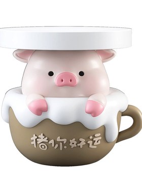 奶油风萌猪落地摆件茶几客厅沙发边几家居饰品床头柜乔迁新居礼品
