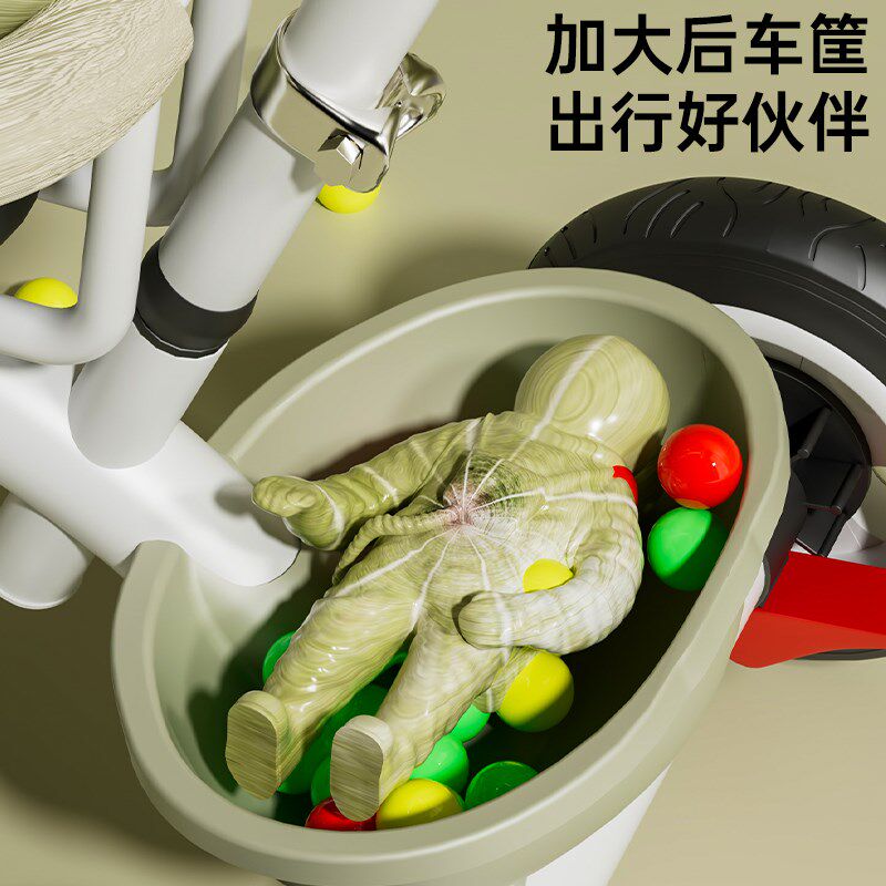 New children's tricycle large baby stroller 1-3-6 years old 2 light bicycle baby walking bicycle