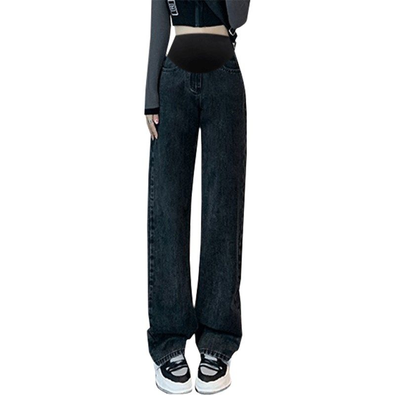 孕妇牛仔裤春秋外穿托腹休闲裤直筒拖地裤小个子打底裤春季阔腿裤,淘宝优惠券,粉丝福利购,淘宝优惠卷