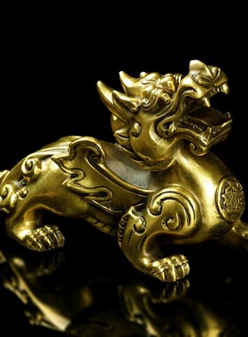 纯铜貔貅摆件大号一对皮丘招财客厅店铺家居风水工艺品摆设