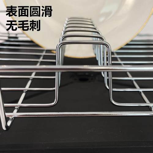 新中式碗碟沥水架厨房双层不锈钢色碗碟架厂家特大放碗碟置物架子 - 图2