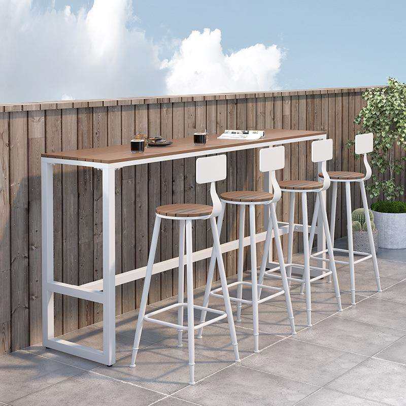 露天阳台吧台桌室外休闲靠墙高脚长条桌简约现代防腐户外桌椅组合,淘宝优惠券,粉丝福利购,淘宝优惠卷