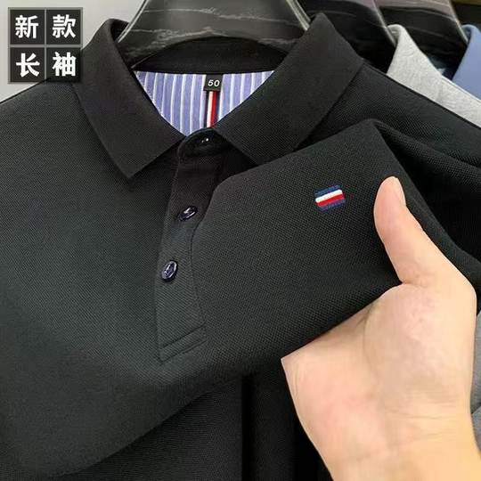【买一送一】品牌保罗升级款T恤商务休闲翻领长袖POLO衫男z103