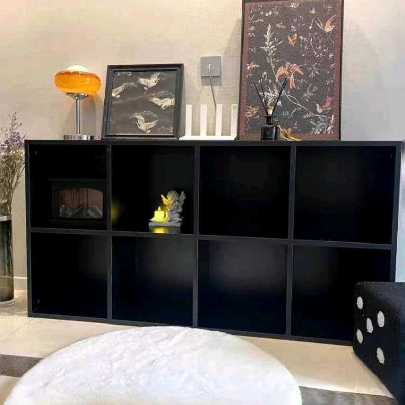 黑色格子柜实木卡座储物柜自由组合儿童收纳矮落地书柜客厅置物&Z,淘宝优惠券,粉丝福利购,淘宝优惠卷