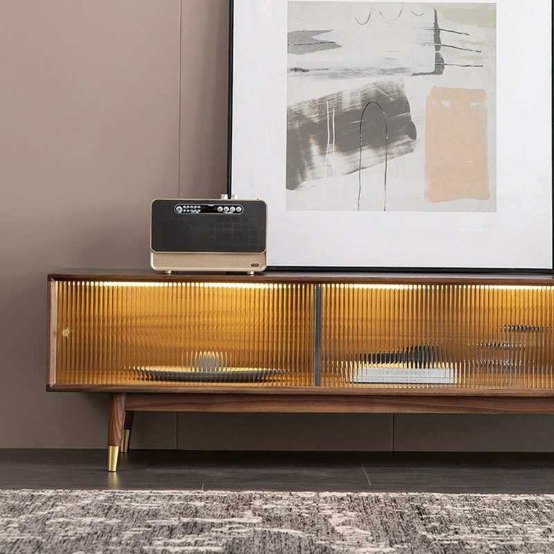 现代简约北美黑胡桃木电视柜客厅一体靠墙实木北欧轻奢视听柜家具,淘宝优惠券,粉丝福利购,淘宝优惠卷