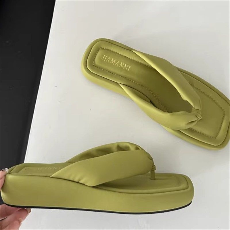 夹脚鞋人字拖鞋女厚底2025新款夏季平底外穿沙滩鞋法式凉拖女鞋,淘宝优惠券,粉丝福利购,淘宝优惠卷