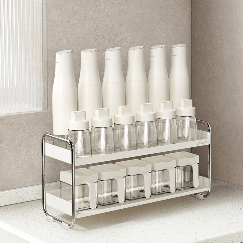 厨房调料品铁艺置物架家用料酒油壶盐罐酱醋调味料收纳层架组合套,淘宝优惠券,粉丝福利购,淘宝优惠卷