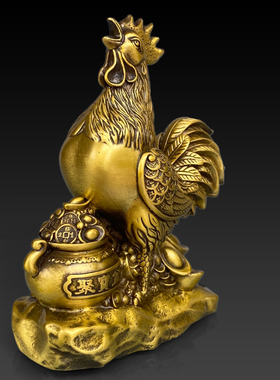 纯黄铜金鸡摆件十二生肖鸡工艺品大吉大利金鸡报晓吉祥物装饰摆件
