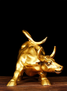 黄铜旺市牛摆件牛气冲天家居商铺