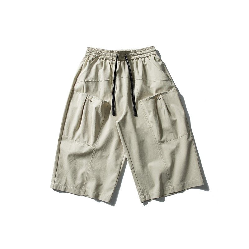 ZC 美式复古立体大口袋工装7分裤2025夏季男女宽松休闲抽绳短裤潮,淘宝优惠券,粉丝福利购,淘宝优惠卷