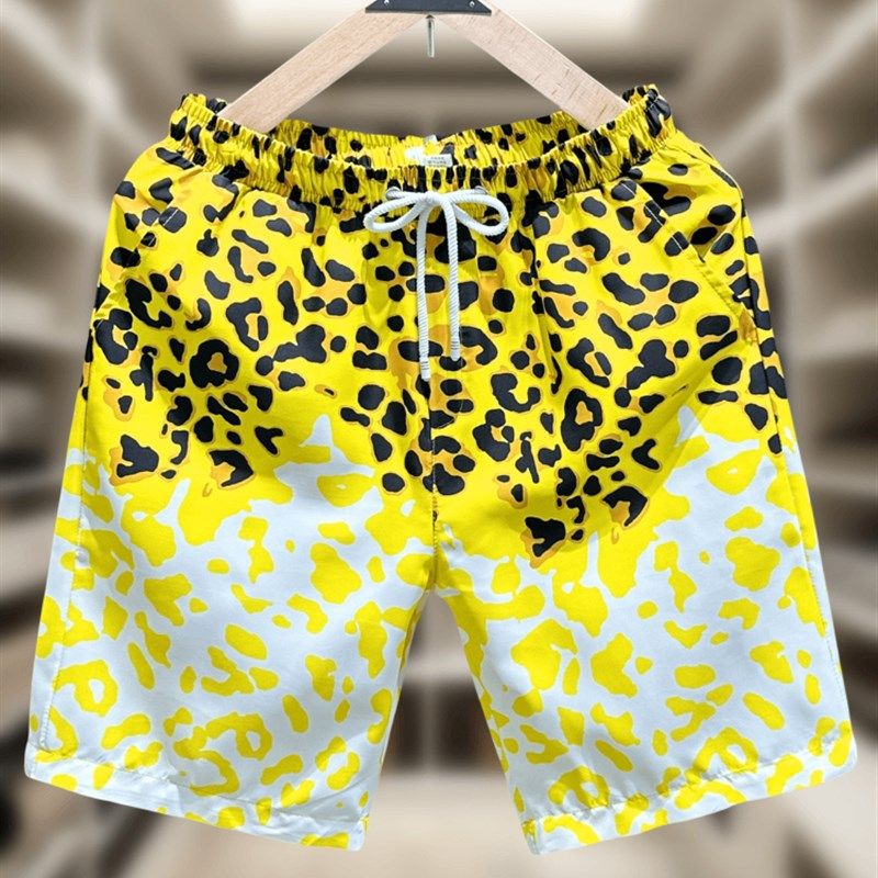 潮流豹纹短裤情侣款家居外穿大裤衩夏季薄款三分裤男女沙滩五分裤,淘宝优惠券,粉丝福利购,淘宝优惠卷