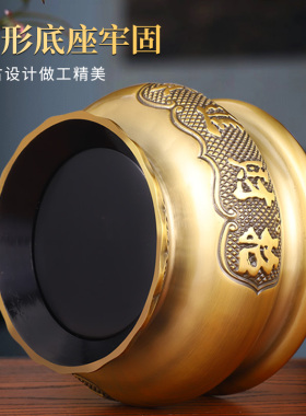纯黄铜合金招财香炉烧插香上香供佛礼佛室内家用财神爷禅意摆件