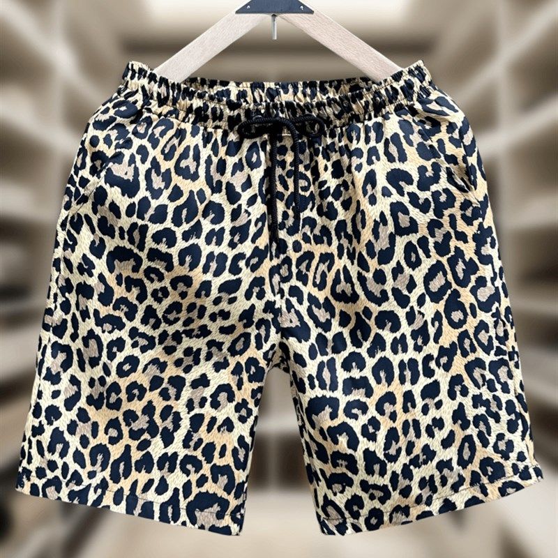潮流豹纹短裤情侣款家居外穿大裤衩夏季薄款三分裤男女沙滩五分裤,淘宝优惠券,粉丝福利购,淘宝优惠卷