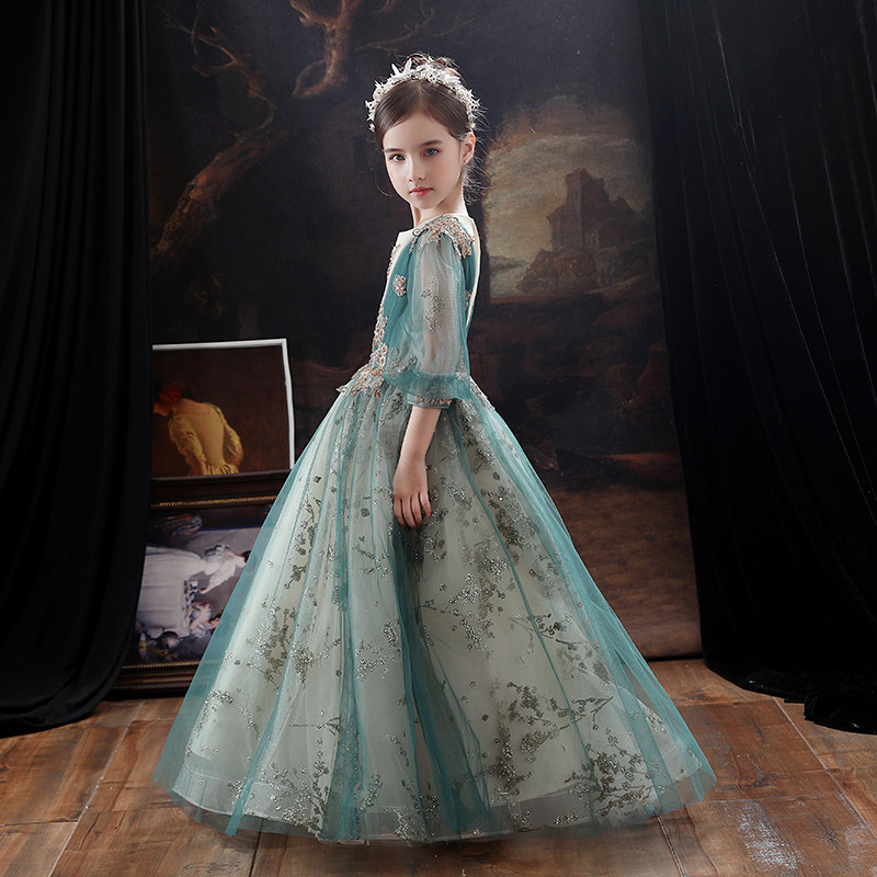 儿童高定主持人演出服女童公主裙高端小孩花童婚纱走秀晚礼服春夏,淘宝优惠券,粉丝福利购,淘宝优惠卷