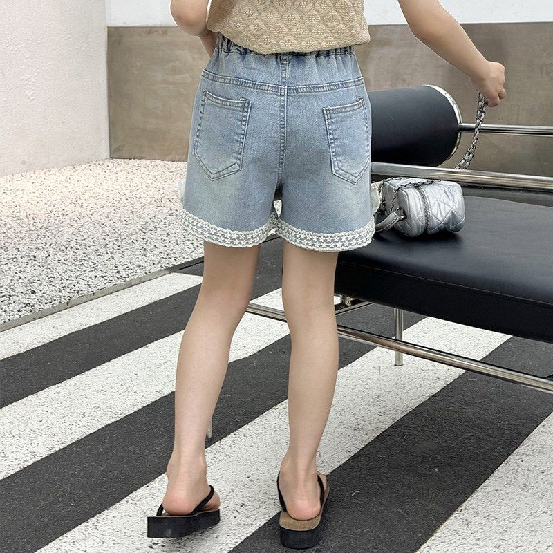 女童牛仔短裤夏季2025新款外穿裤子宝宝热裤儿童薄款小女孩喇叭裤,淘宝优惠券,粉丝福利购,淘宝优惠卷