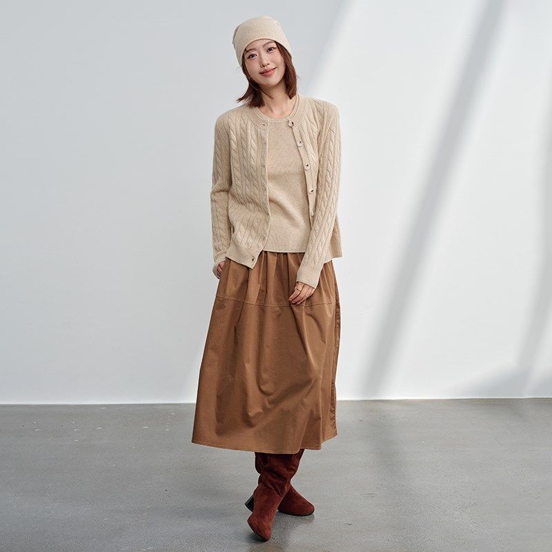 24秋冬新款100纯山羊绒衫女圆领麻花开衫宽松时尚外搭针织打底衫,淘宝优惠券,粉丝福利购,淘宝优惠卷