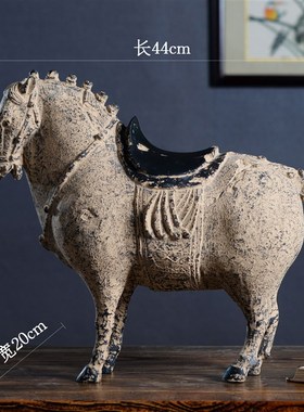 艺术摆件中式古典家居装r饰创意摆件富贵马书房客厅吉祥摆设饰品