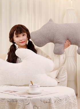 创意可爱动物抱枕毛绒卡通客厅沙发旁落L地摆件女生睡觉专用枕头